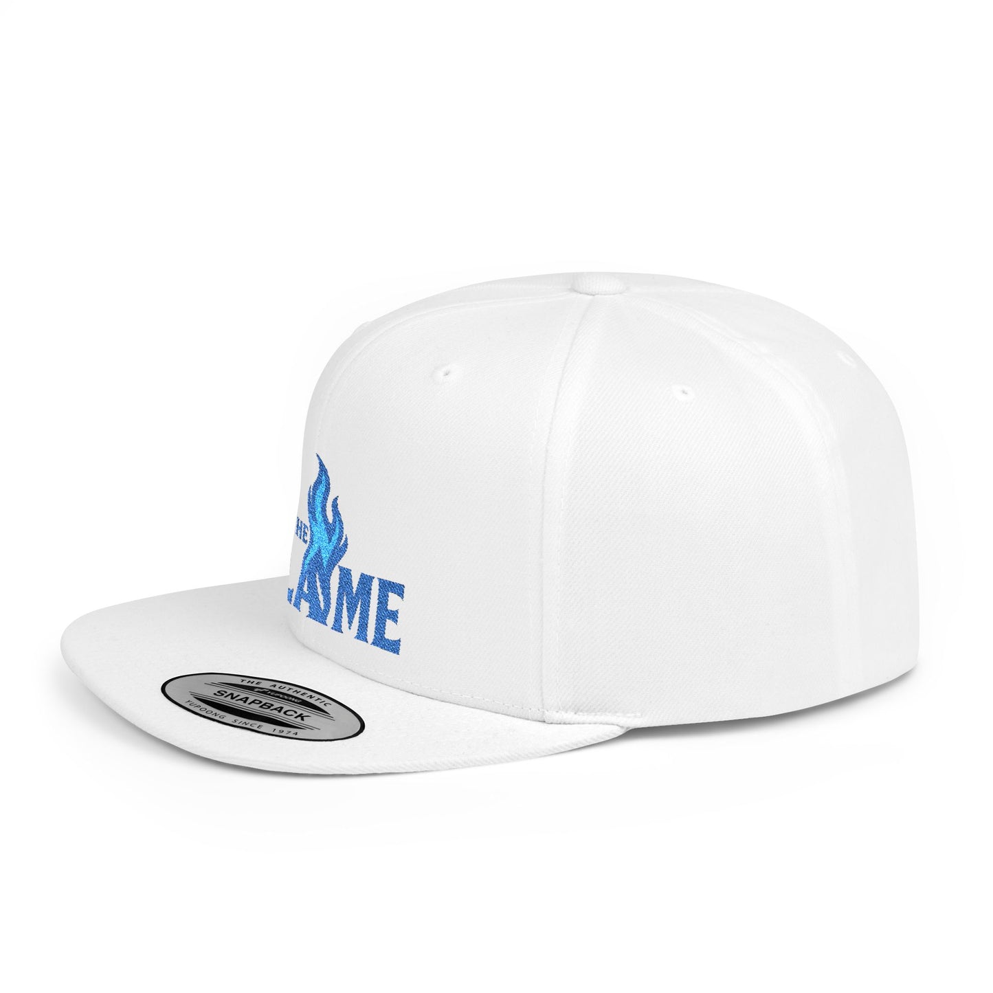 The Flame Snapback Hat – Blue Font Edition