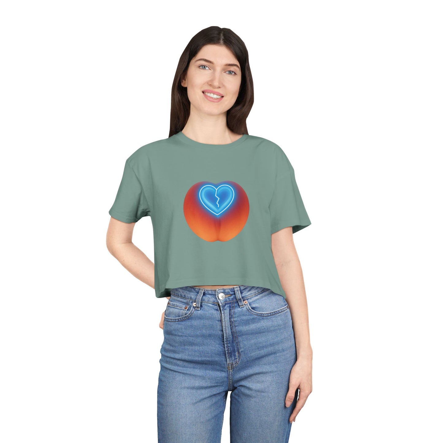 Heartbreaker Women's Crop Tee, Cute Summer Top, Trendy Graphic Shirt, Gift for Her, Valentine's Day Outfit