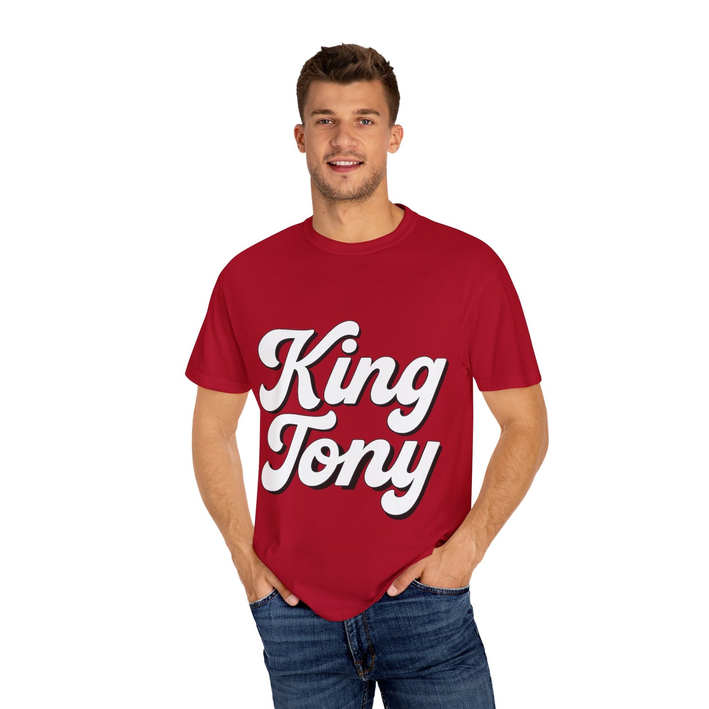 King Tony Script Logo T-Shirt – Unisex Streetwear Tee (White, Black, Mustard, Wine, Navy, Red)