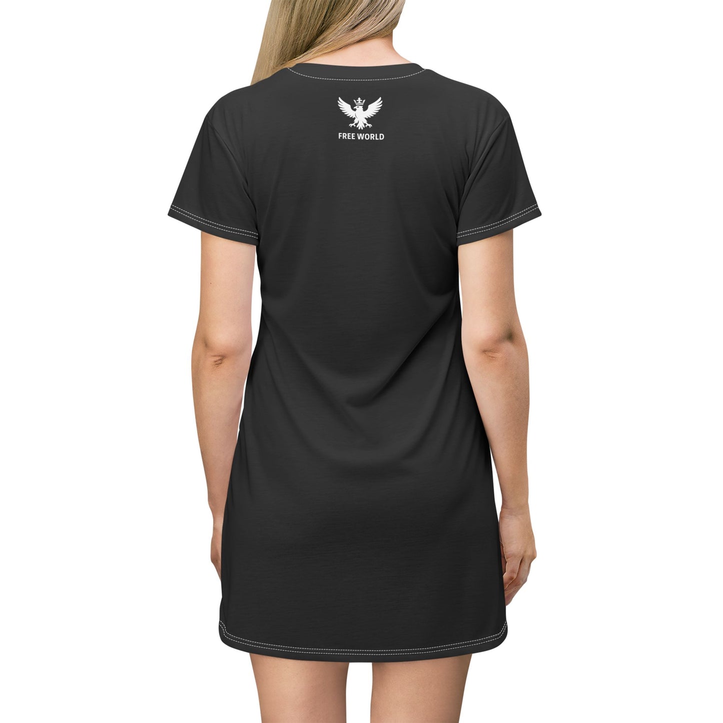 Black American Dream T-Shirt Dress - Comfortable and Stylish Casual Wear for Everyday, Gifts for Dreamers, Summer Fashion, Vacation Outfit