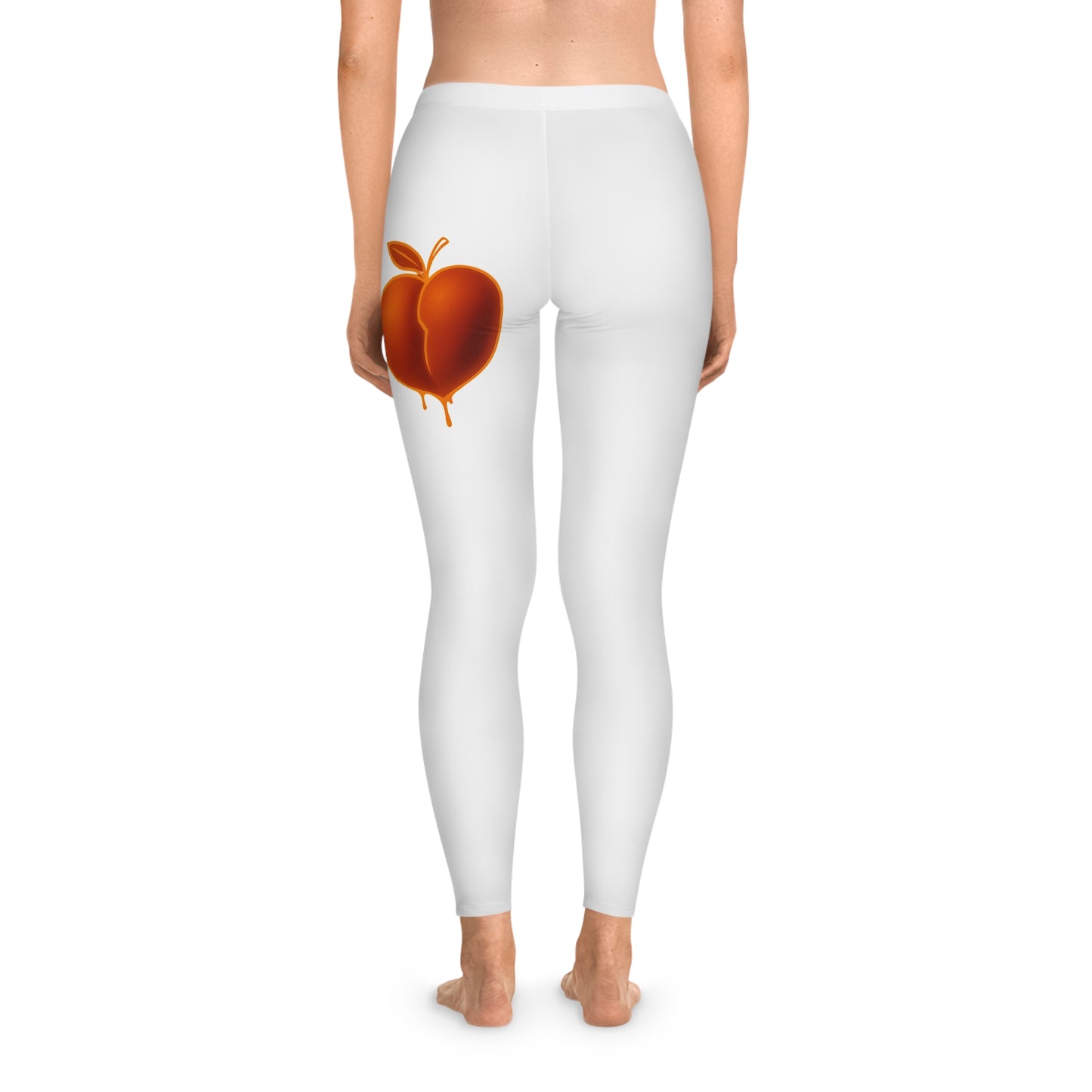 Dripping Peach Heart Stretchy Leggings – Soft Yoga Pants, Fitness Apparel, Everyday Style