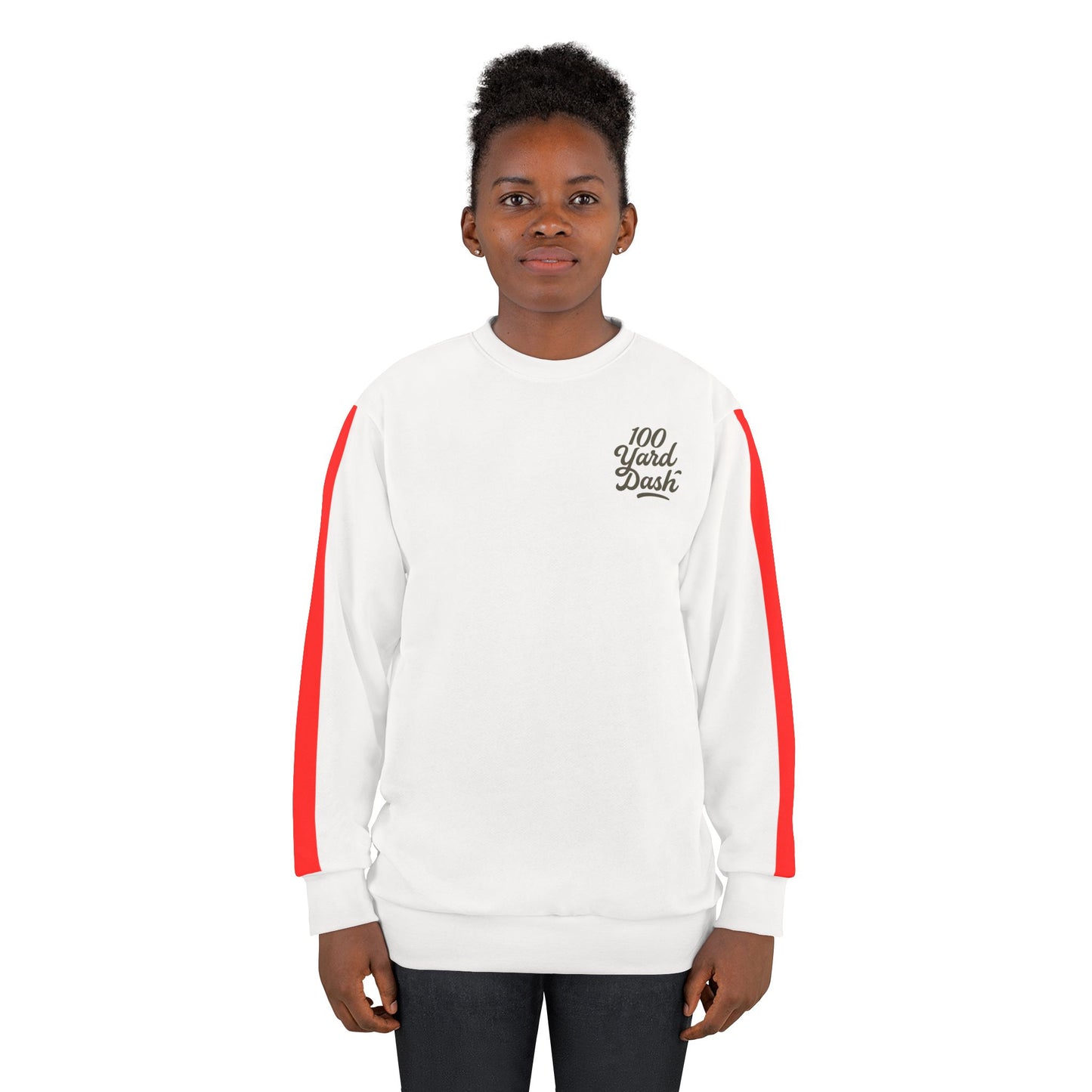White Heat – Striped Sleeve Unisex Sweatshirt