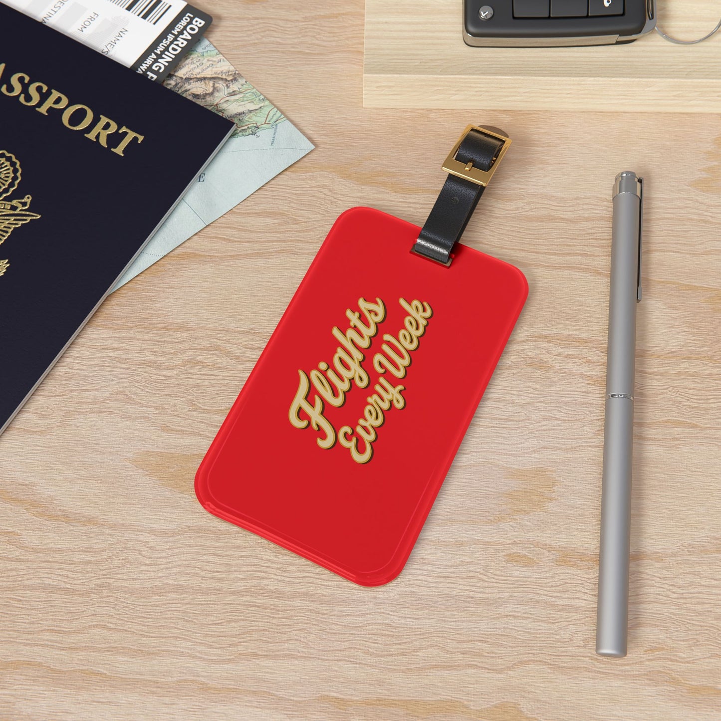 Stylish Luggage Tag | Perfect Travel Accessory | Flights Every Week Design | Gifts for Travelers