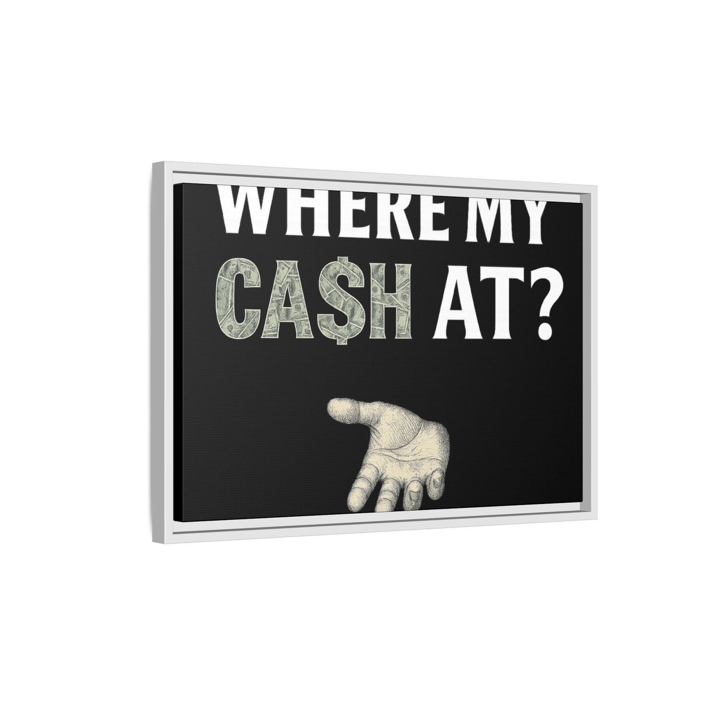 Framed Wall Art - Where My Cash At?, Money Decor, Funny Home Accent, Gift for Friends, Financial Humor