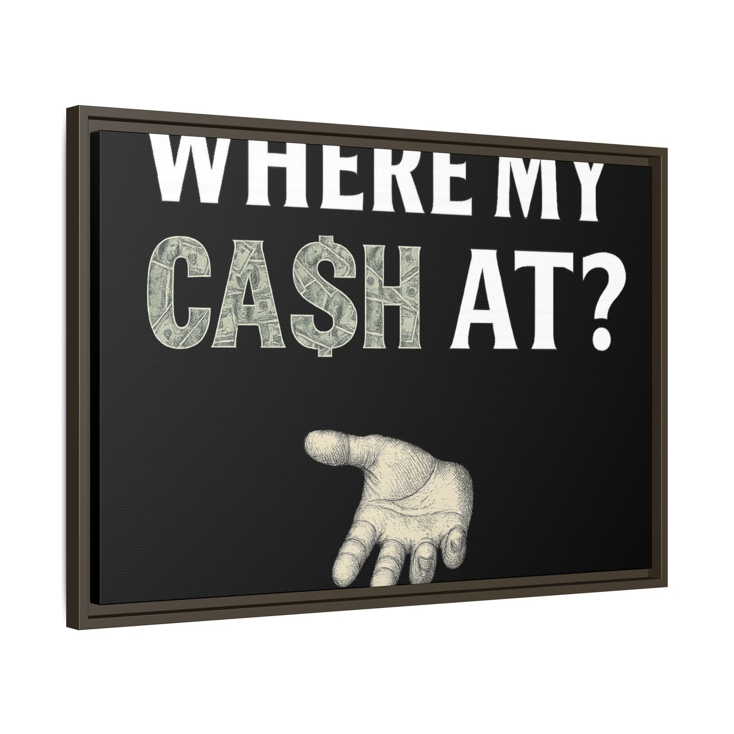 Framed Wall Art - Where My Cash At?, Money Decor, Funny Home Accent, Gift for Friends, Financial Humor