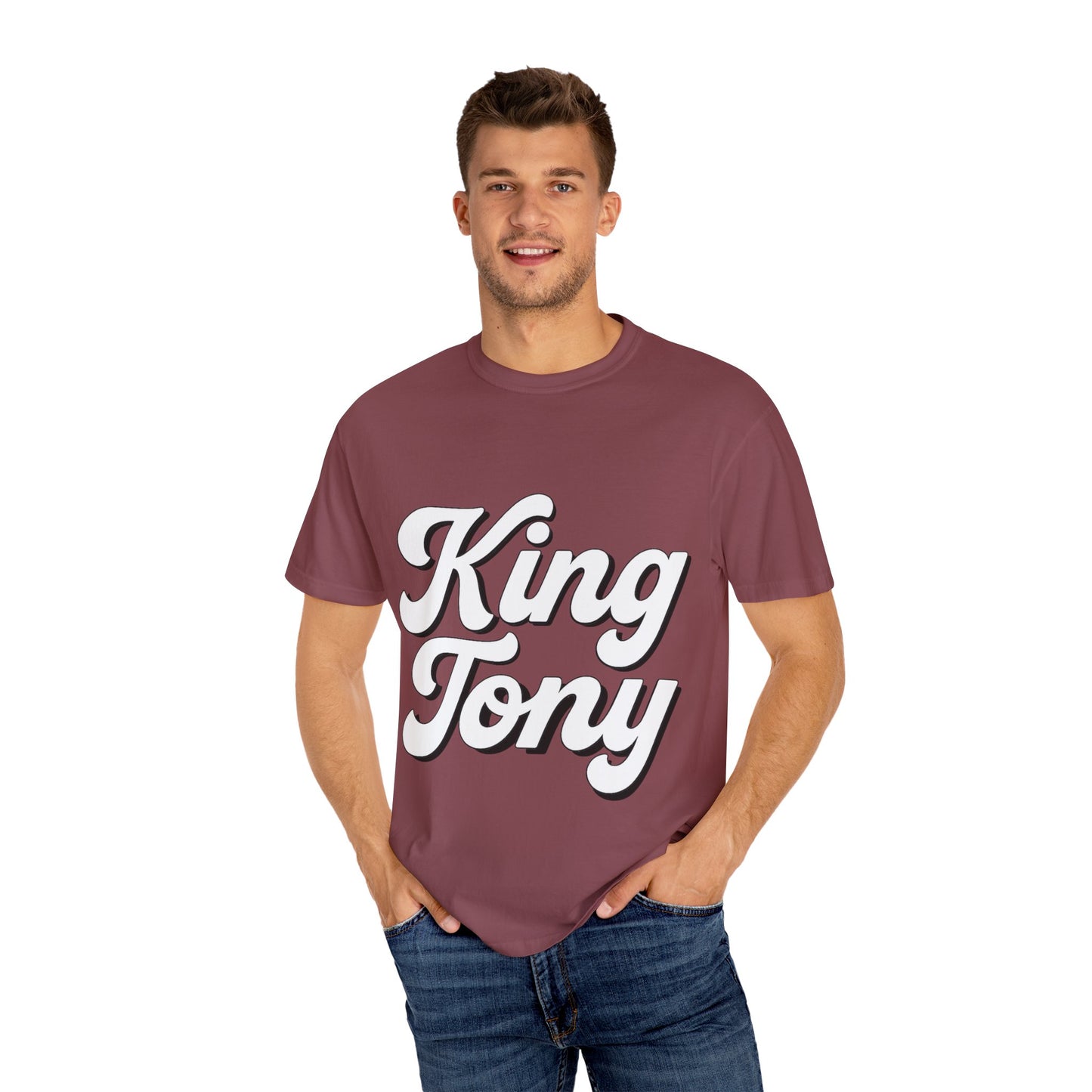 King Tony Script Logo T-Shirt – Unisex Streetwear Tee (White, Black, Mustard, Wine, Navy, Red)