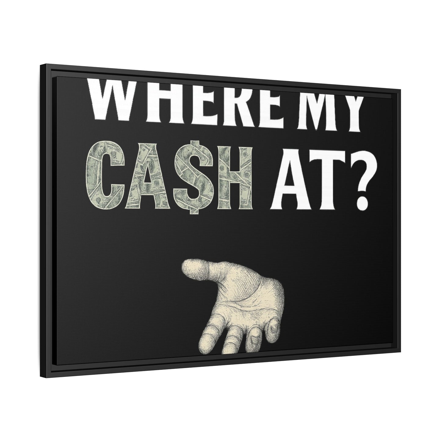 Framed Wall Art - Where My Cash At?, Money Decor, Funny Home Accent, Gift for Friends, Financial Humor