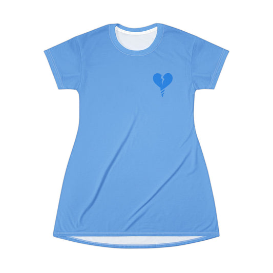 Drill Peach Graphic T-Shirt Dress, Casual Summer Dress, Gift for Her, Beachwear, Everyday Wear