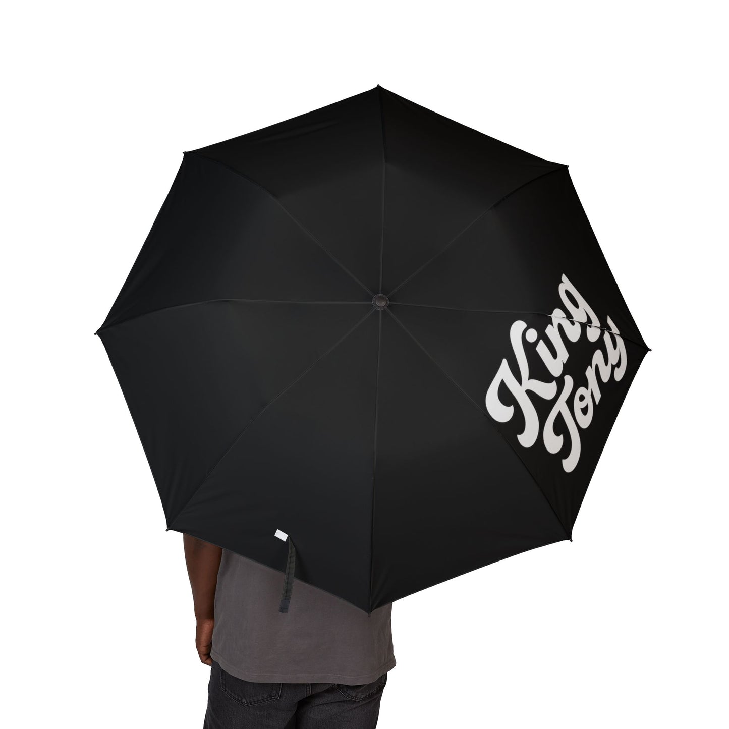 King Tony Semi-Automatic Umbrella, Stylish Rain Gear, Gift for Entrepreneurs, Black Folding Umbrella, Urban Lifestyle Accessory