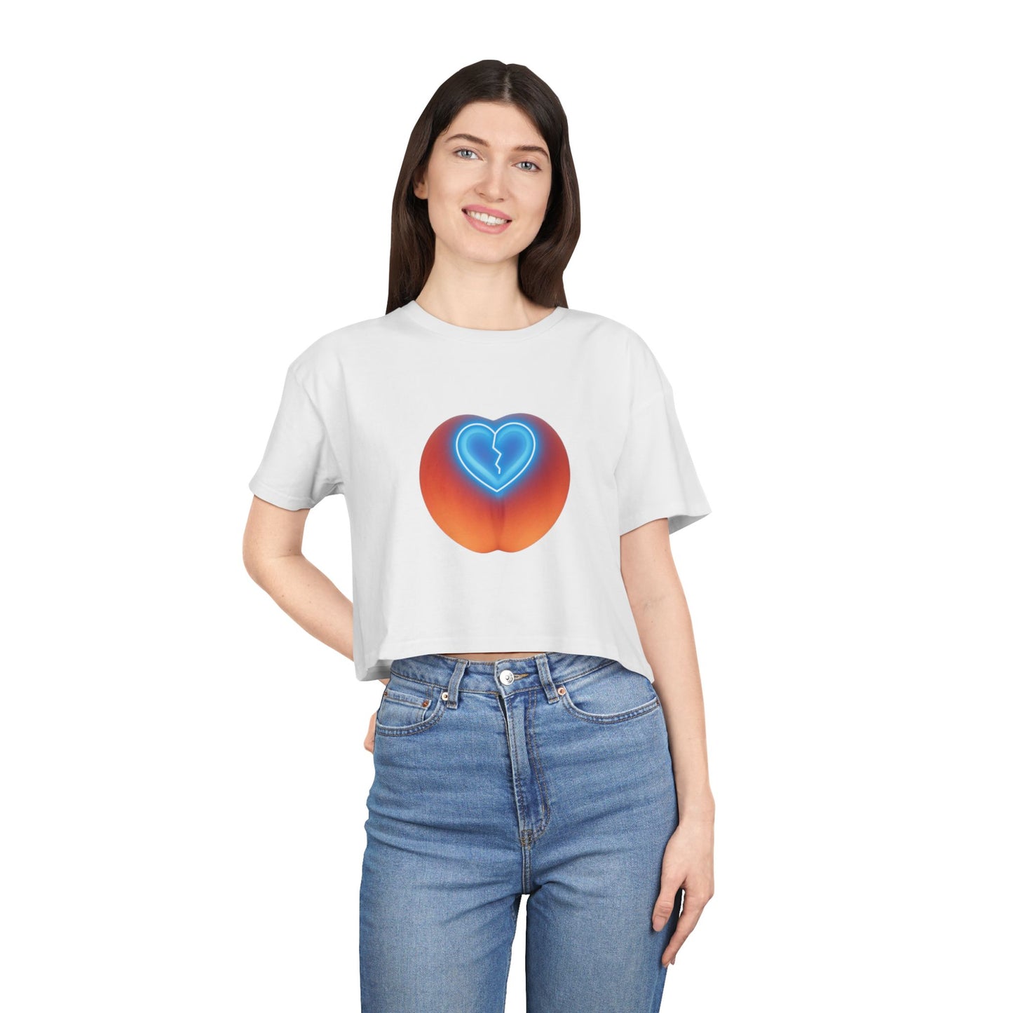 Heartbreaker Women's Crop Tee, Cute Summer Top, Trendy Graphic Shirt, Gift for Her, Valentine's Day Outfit