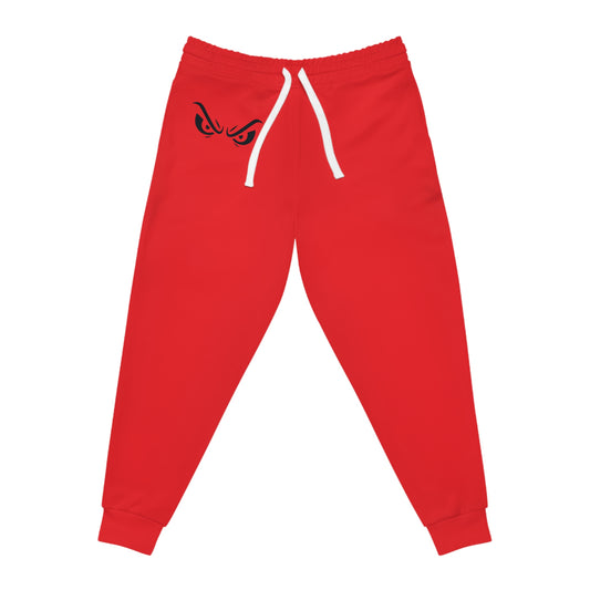 Menacing Eyes Red Joggers – Standout Hustle Edition