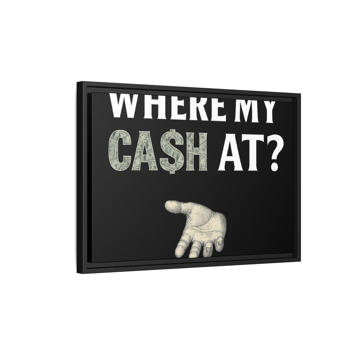 Framed Wall Art - Where My Cash At?, Money Decor, Funny Home Accent, Gift for Friends, Financial Humor