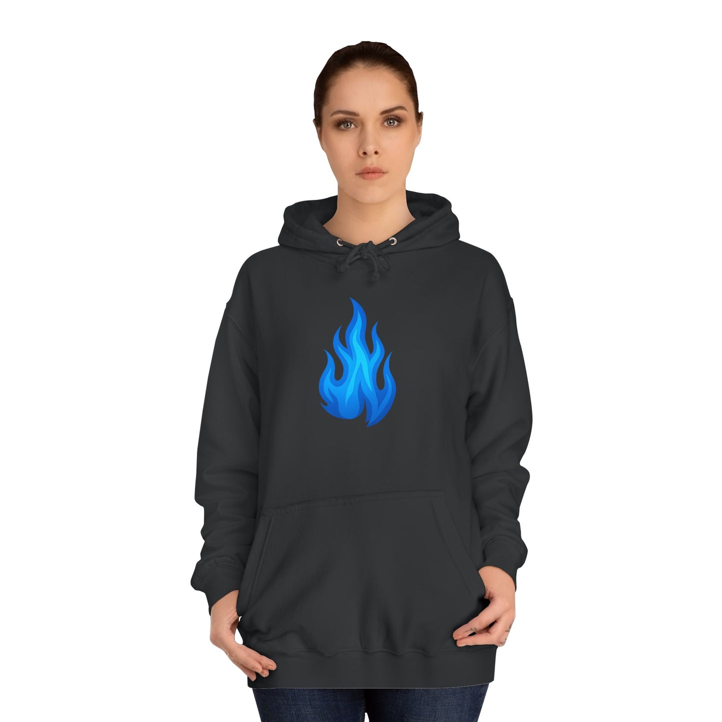 Blue Flame Emoji Hoodie – Bold Color Edition