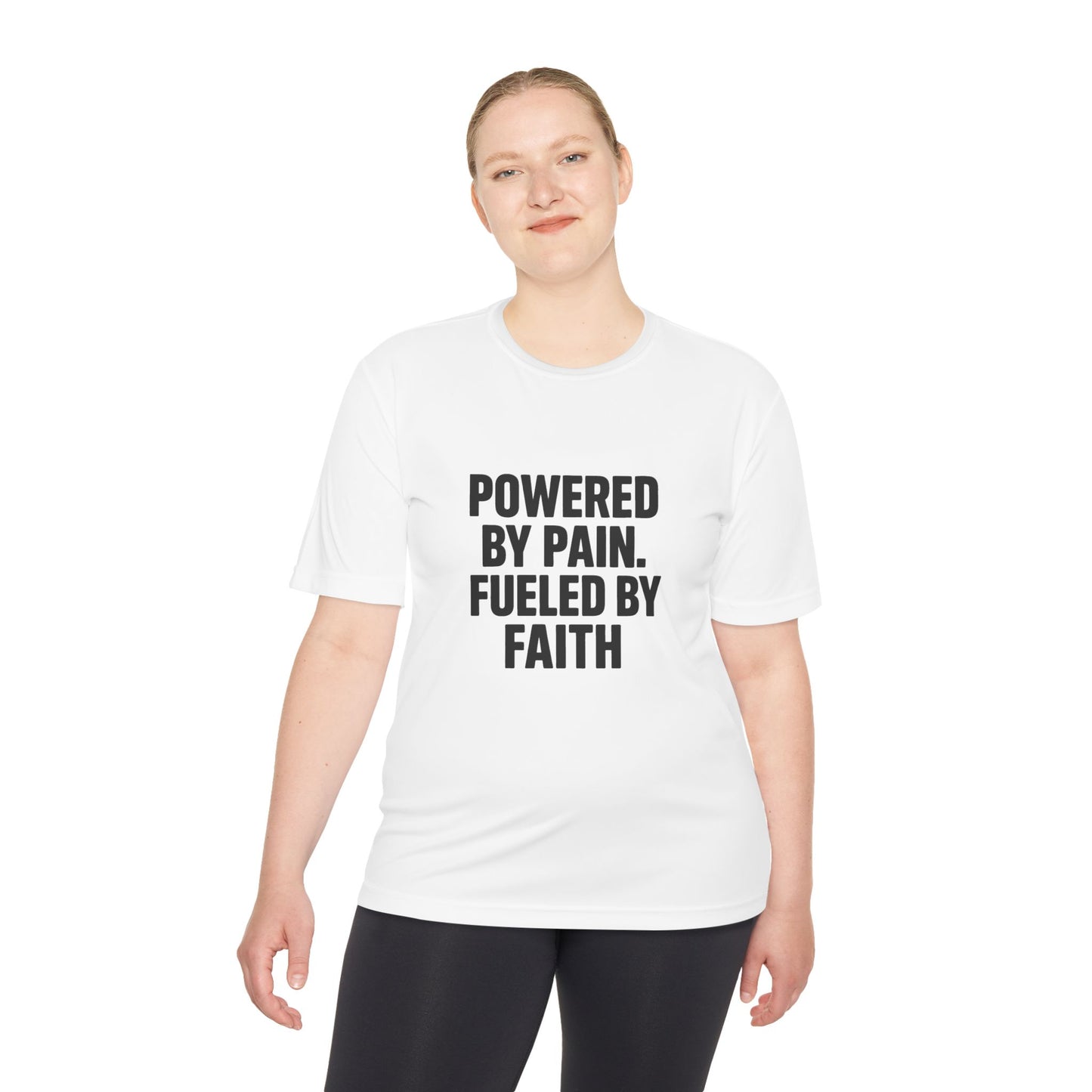 Powered by Pain, Fueled by Faith – Moisture-Wicking Performance Tee