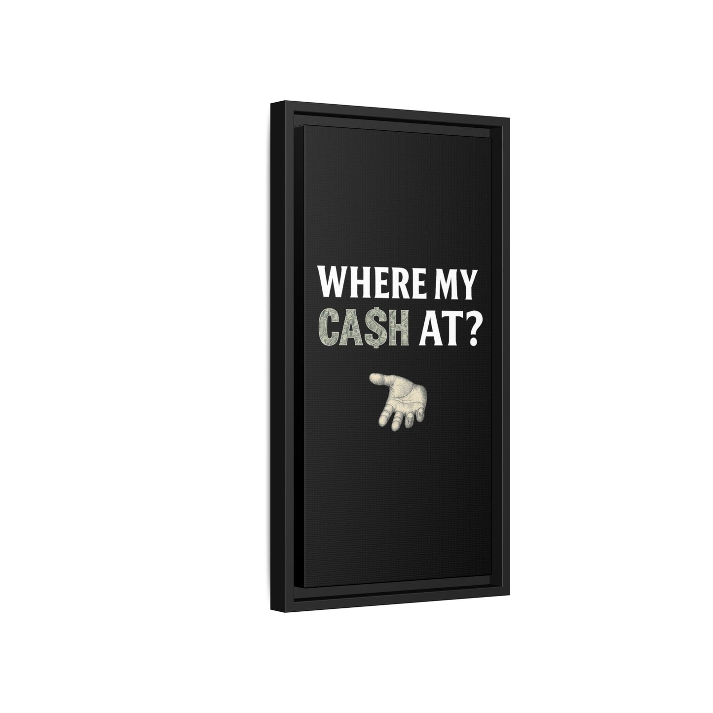 Framed Wall Art - Where My Cash At?, Money Decor, Funny Home Accent, Gift for Friends, Financial Humor