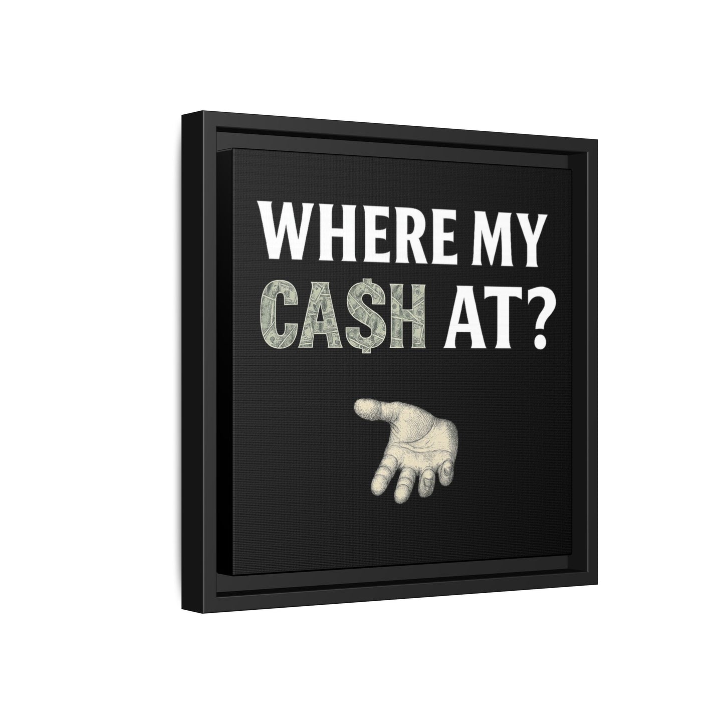Framed Wall Art - Where My Cash At?, Money Decor, Funny Home Accent, Gift for Friends, Financial Humor