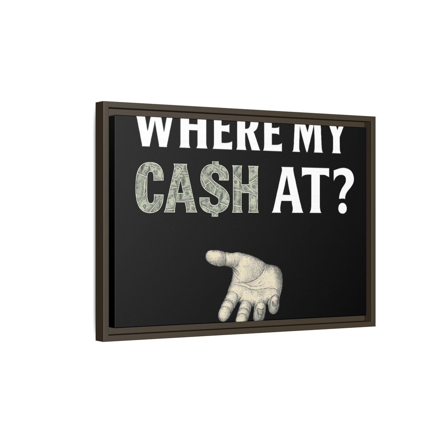Framed Wall Art - Where My Cash At?, Money Decor, Funny Home Accent, Gift for Friends, Financial Humor