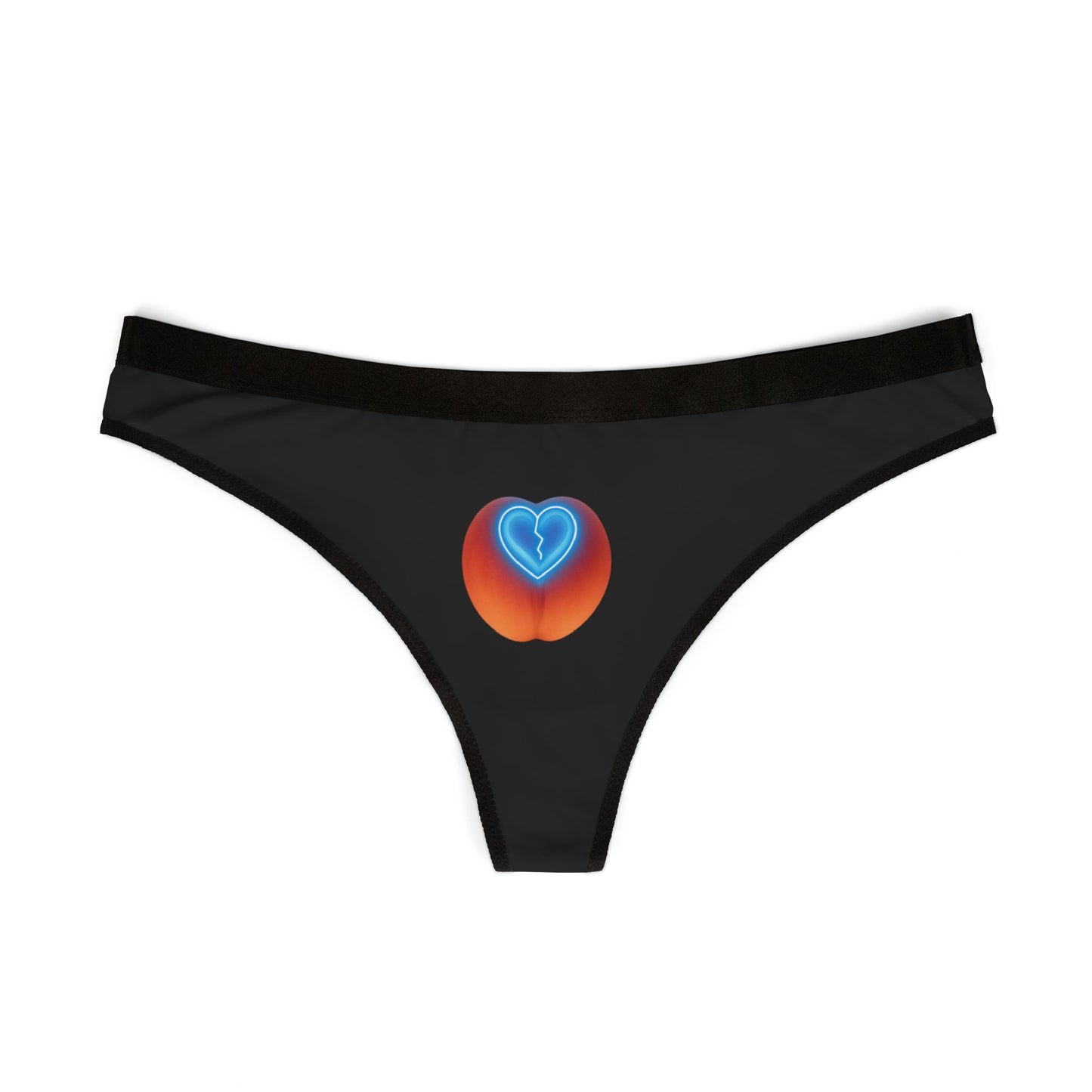 Black Peach Heart Women's Thongs