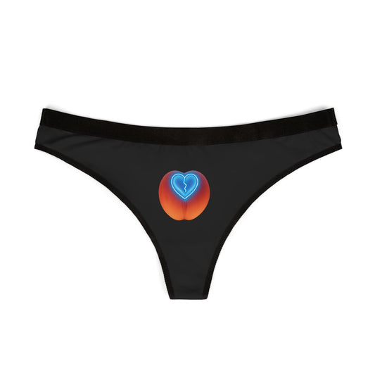 Black Peach Heart Women's Thongs