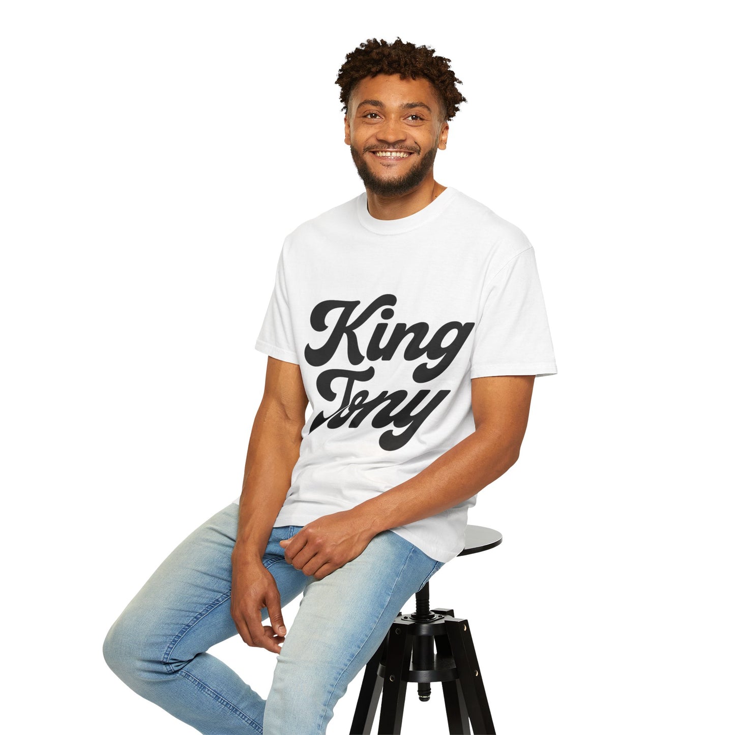 King Tony Script Logo T-Shirt – Unisex Streetwear Tee (White, Black, Mustard, Wine, Navy, Red)
