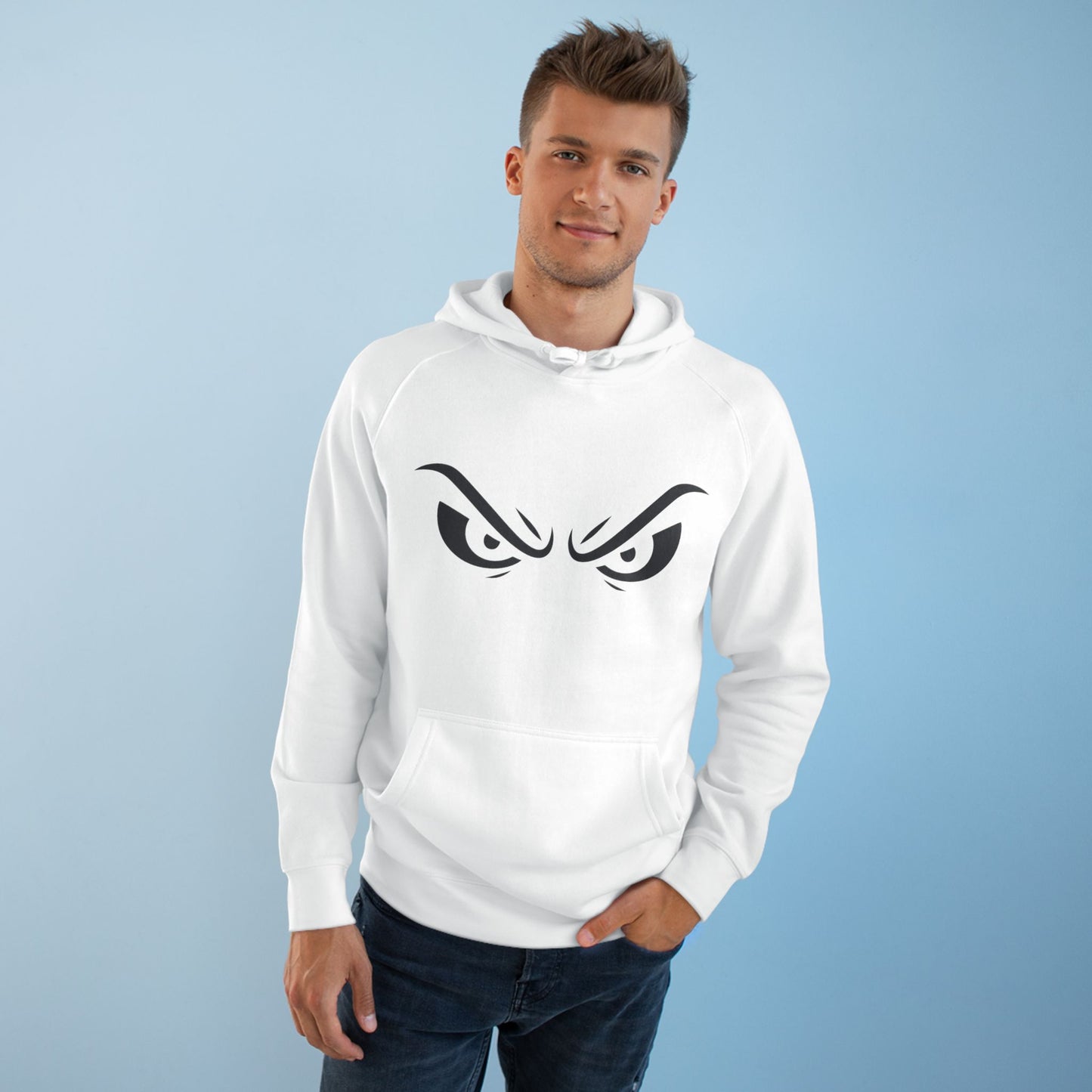 Menacing Eyes Classic Hoodie – Red, Black & White