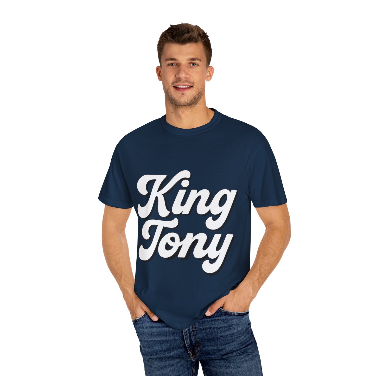 King Tony Script Logo T-Shirt – Unisex Streetwear Tee (White, Black, Mustard, Wine, Navy, Red)