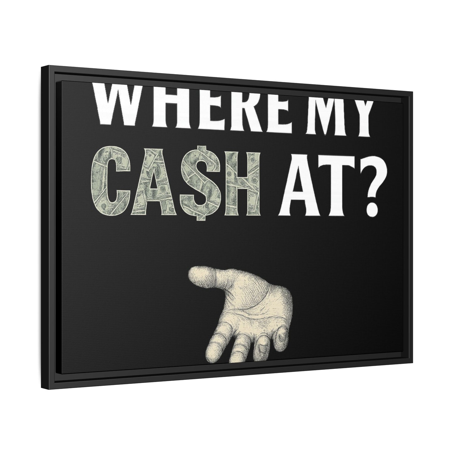 Framed Wall Art - Where My Cash At?, Money Decor, Funny Home Accent, Gift for Friends, Financial Humor