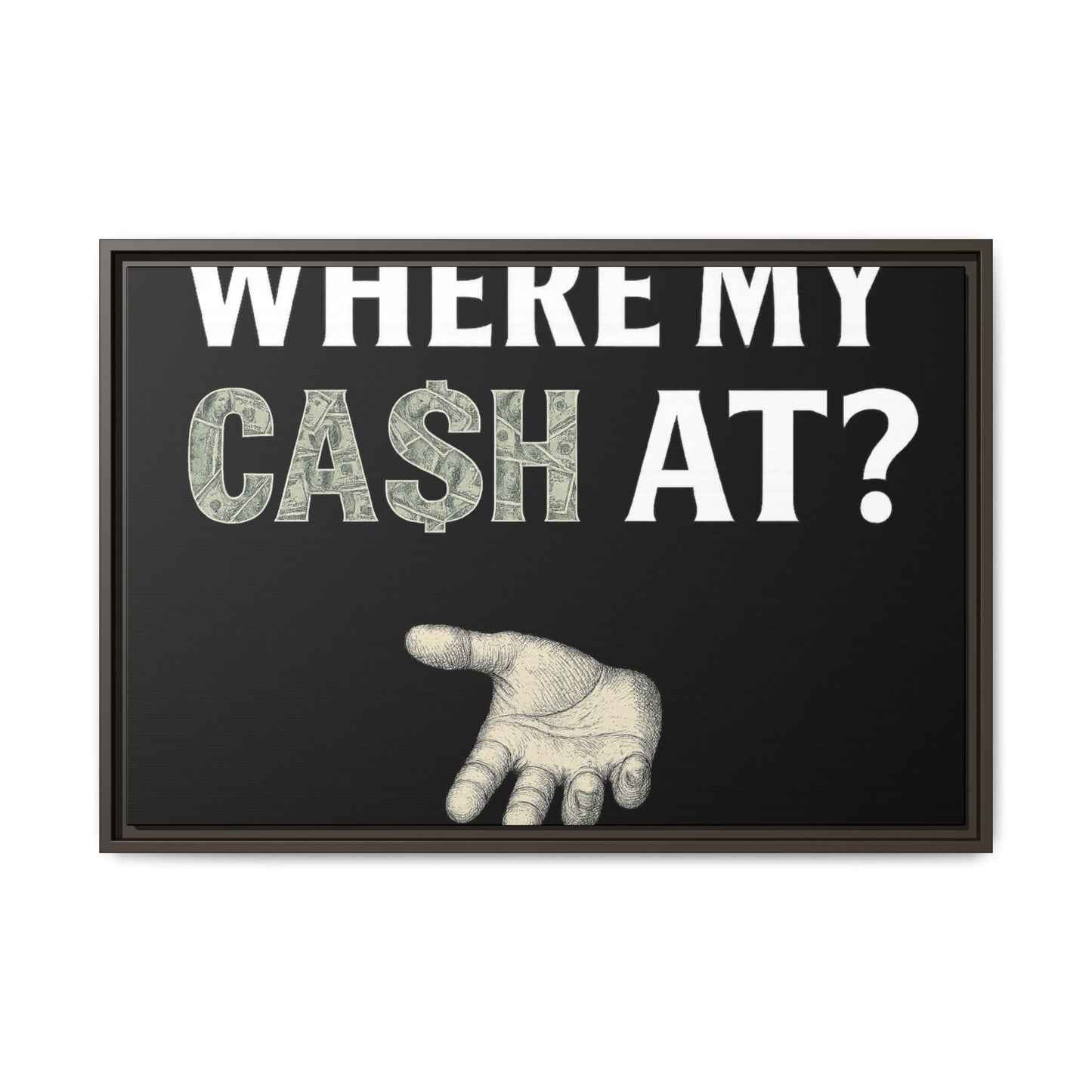 Framed Wall Art - Where My Cash At?, Money Decor, Funny Home Accent, Gift for Friends, Financial Humor