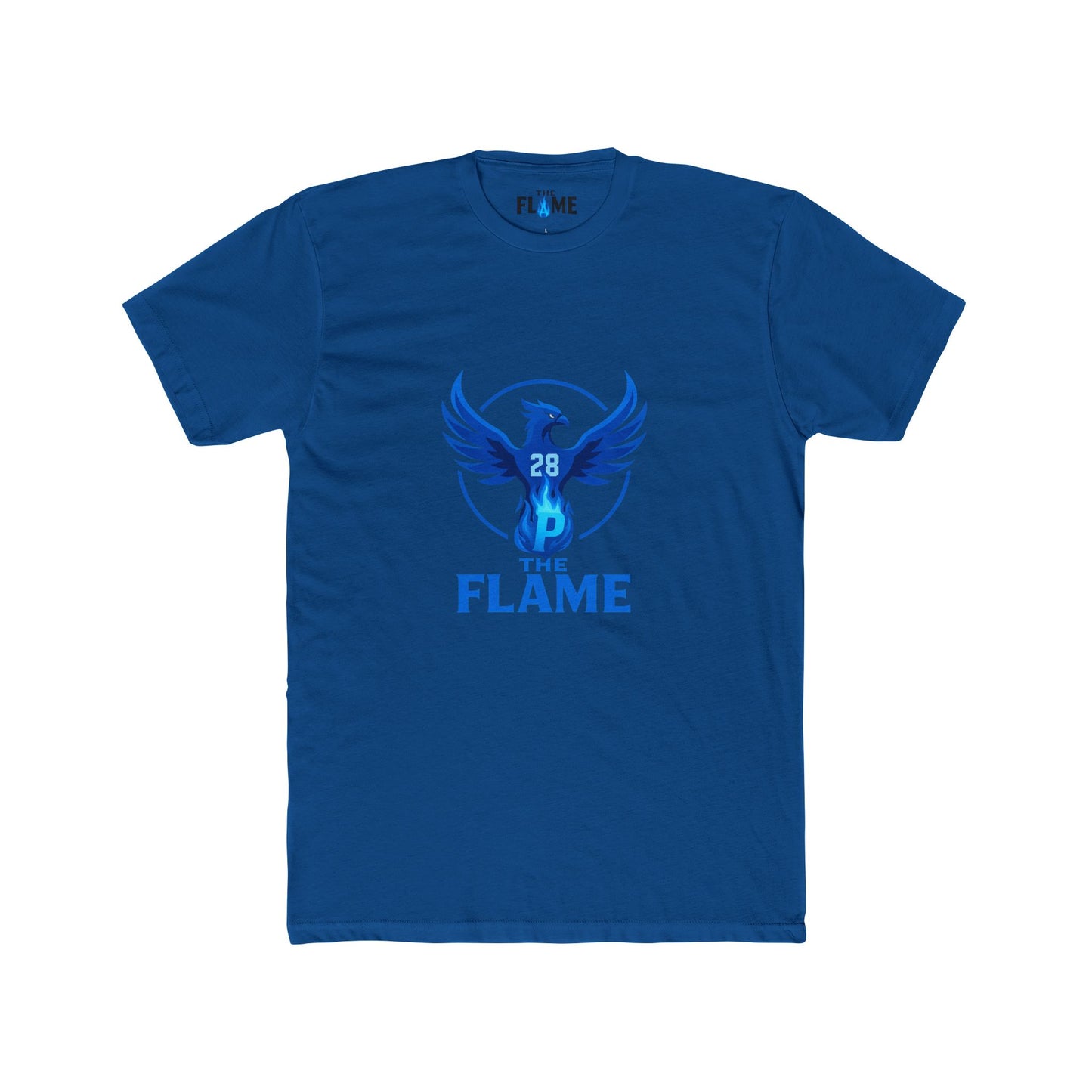 Blue Phoenix Flame Bird #28 Unisex Cotton Tee | Bold Athletic Graphic