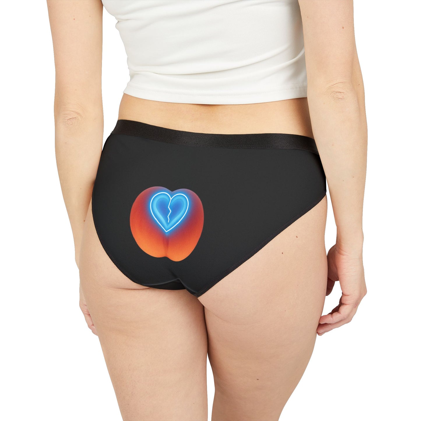Black Peach Heart-Graphic Women's Underwear
