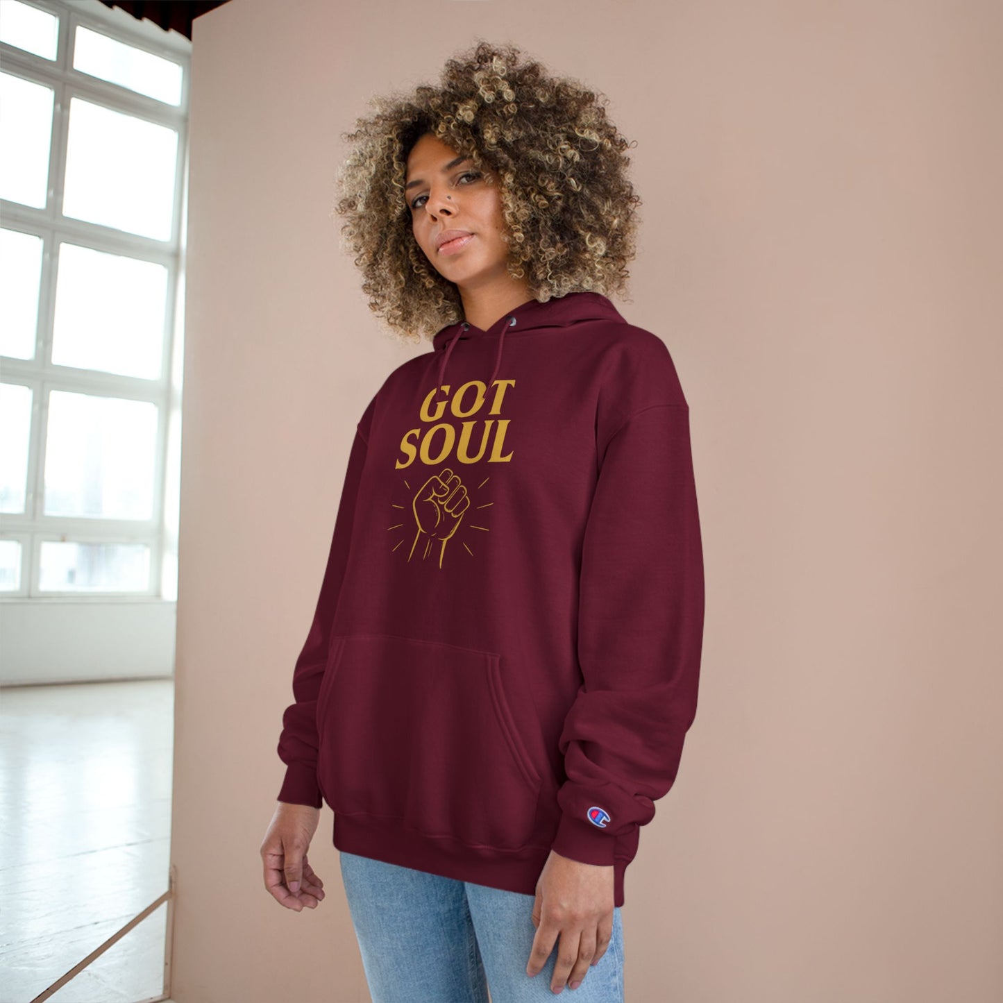 King Tony RHE -Got Soul Hoodie – Raised Fist Graphic (Black, Gold, Maroon, White)