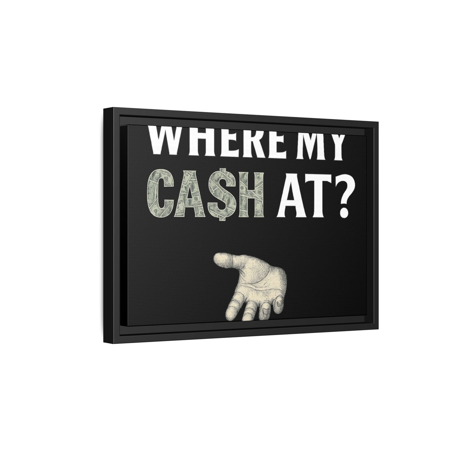 Framed Wall Art - Where My Cash At?, Money Decor, Funny Home Accent, Gift for Friends, Financial Humor