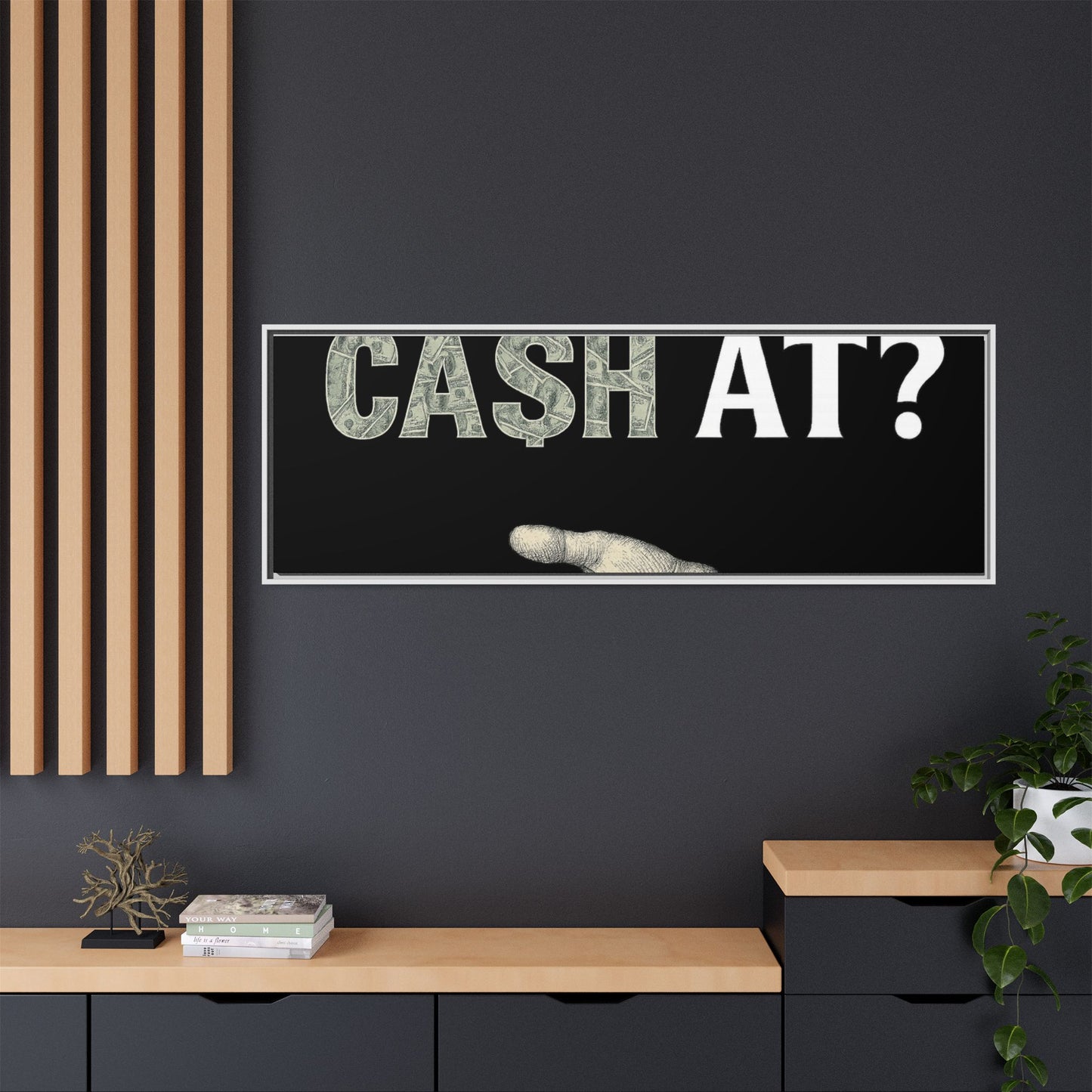 Framed Wall Art - Where My Cash At?, Money Decor, Funny Home Accent, Gift for Friends, Financial Humor