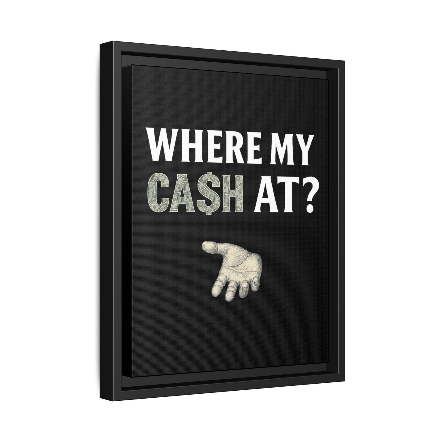 Framed Wall Art - Where My Cash At?, Money Decor, Funny Home Accent, Gift for Friends, Financial Humor