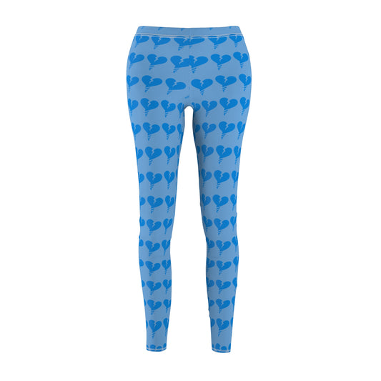 Blue Drill Pattern Women's Casual Leggings, Cute Workout Pants, Trendy AOP Leggings, Summer Fashion, Cozy Athleisure Wear