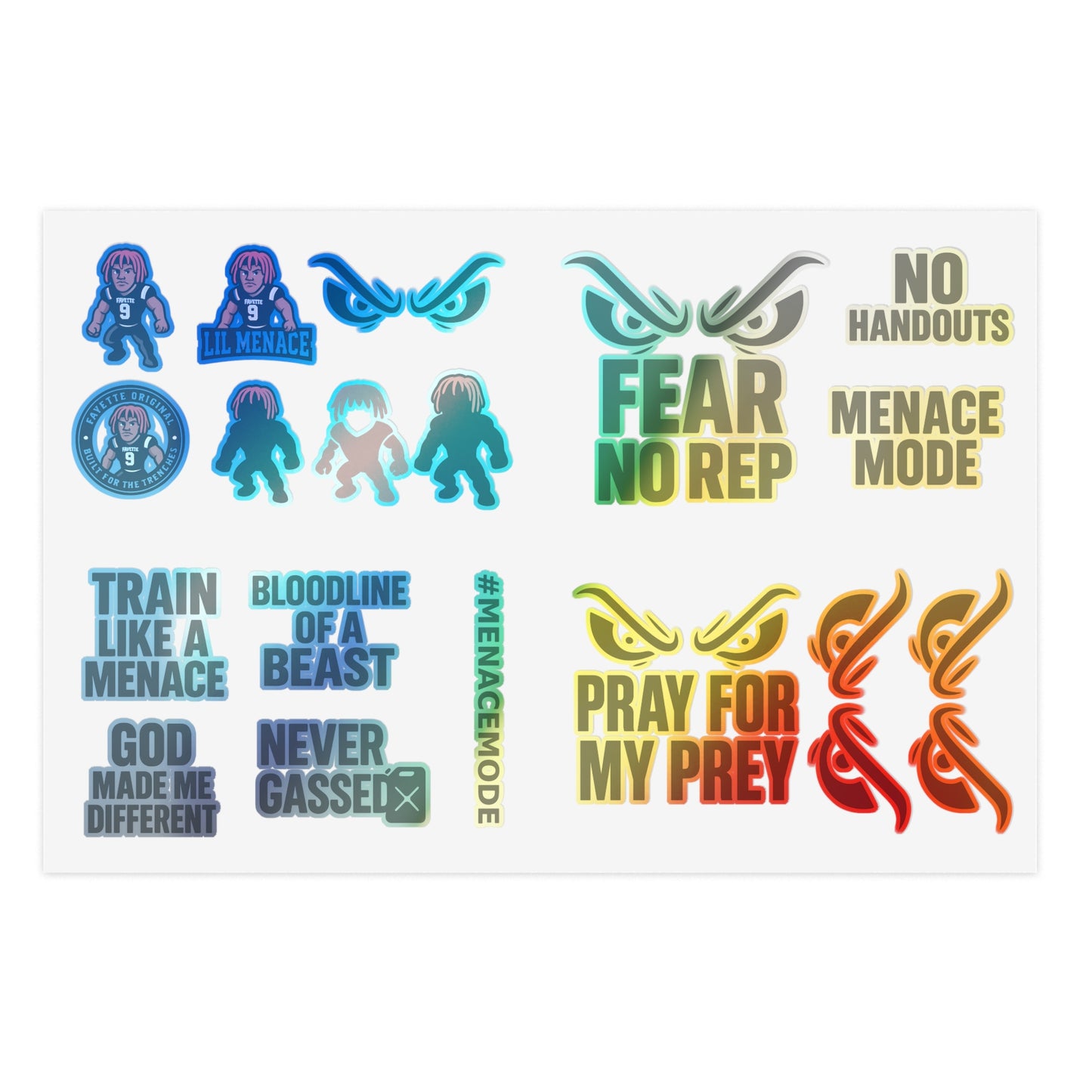 Sticker Sheet Bundle - Menace Mode Fun, Unique Decorative Stickers for DIY Projects, Scrapbooking, Gifts, Parties, Holiday Decor