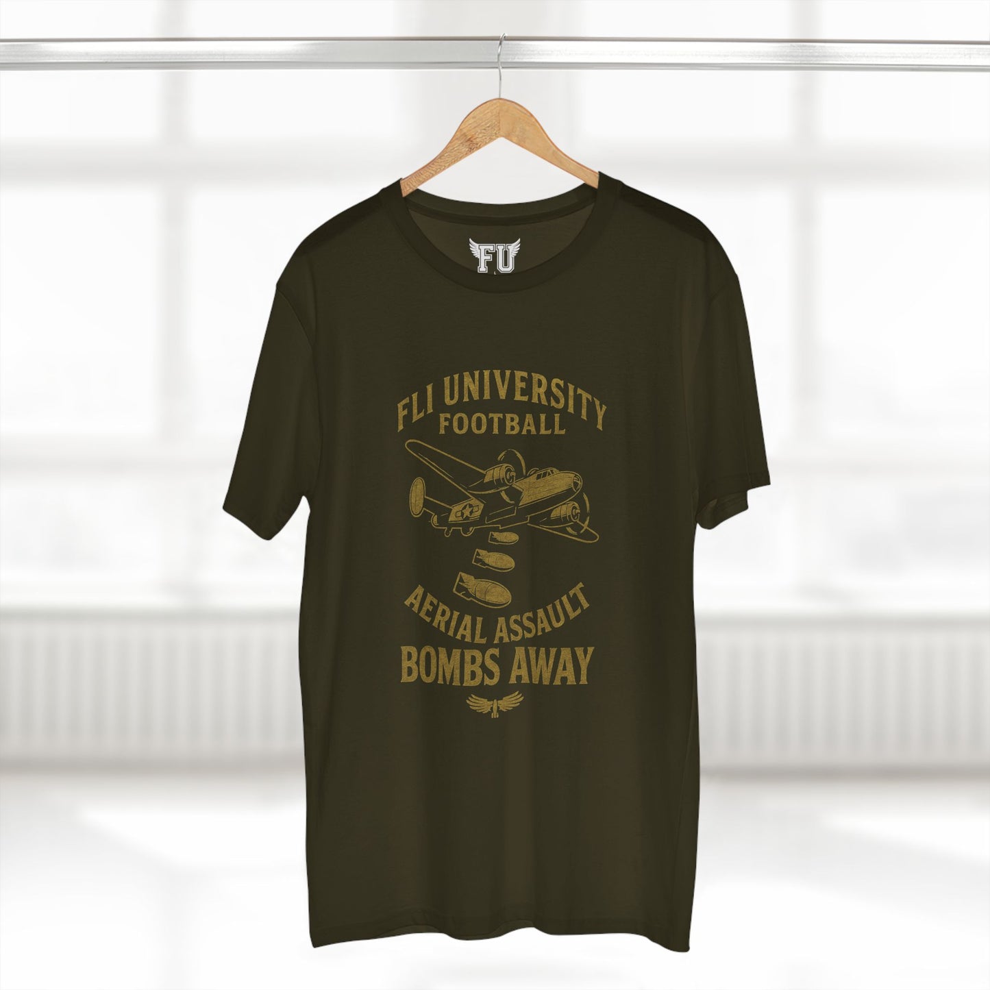 FLI University Football “Bombs Away” Staple Tee – Aerial Assault Edition