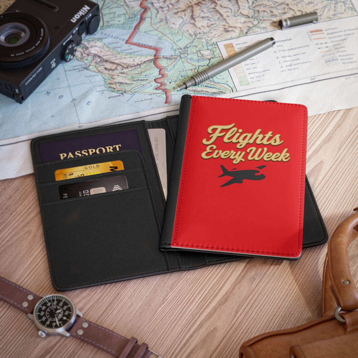 Travel Passport Cover - 'Flights Every Week' Travel Accessory, Frequent Flyer Gift, Personalized Luggage Organizer, Jetsetter [...]