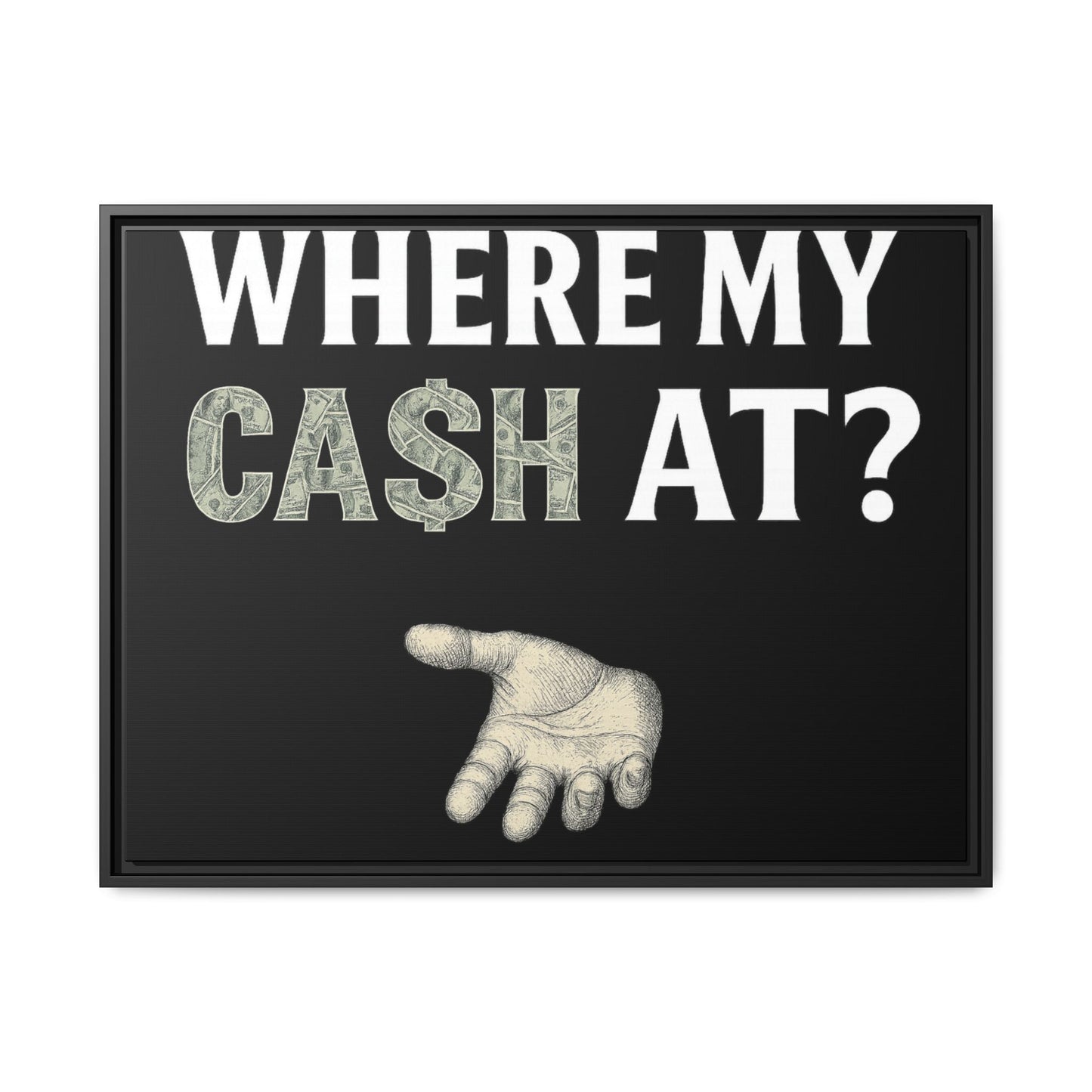 Framed Wall Art - Where My Cash At?, Money Decor, Funny Home Accent, Gift for Friends, Financial Humor