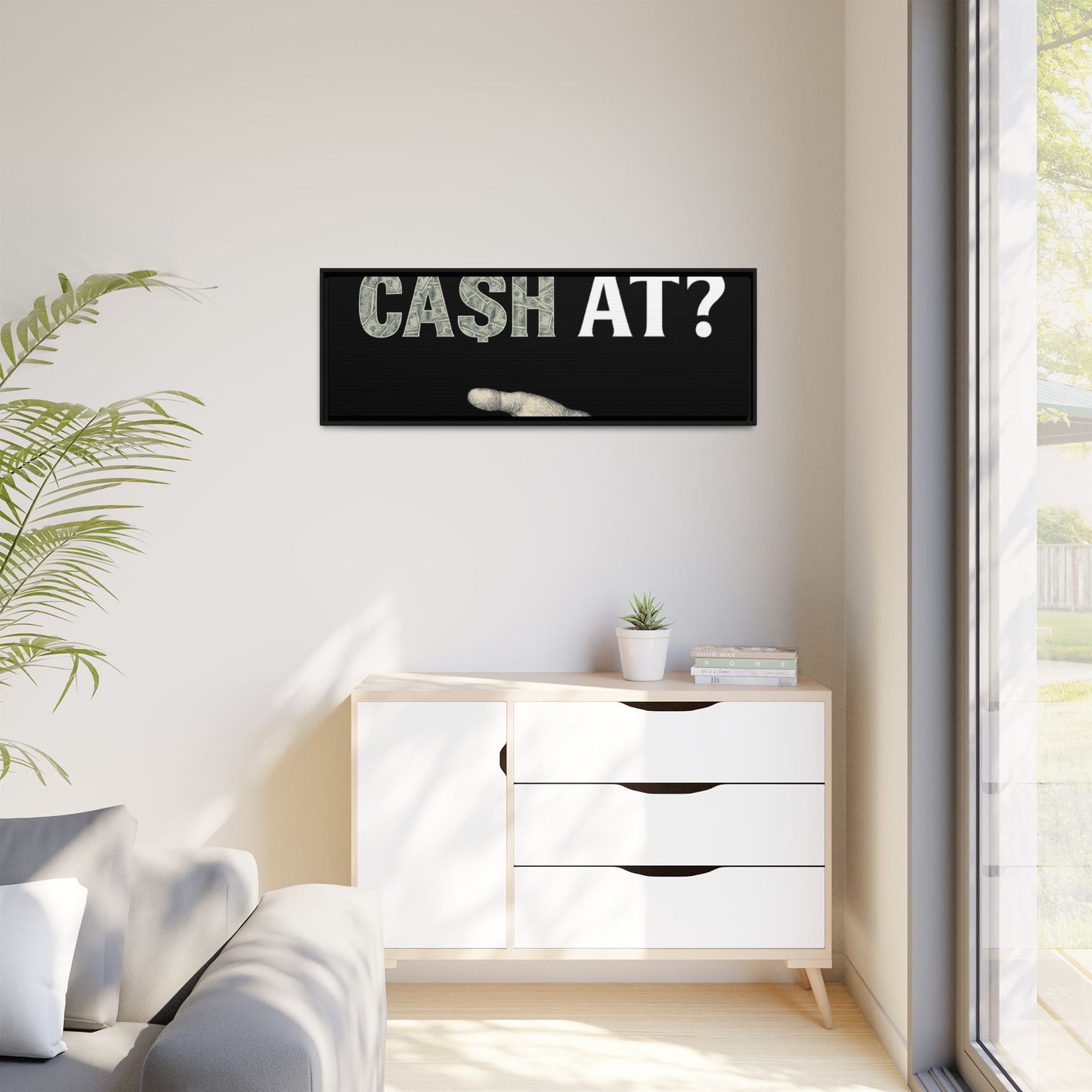 Framed Wall Art - Where My Cash At?, Money Decor, Funny Home Accent, Gift for Friends, Financial Humor