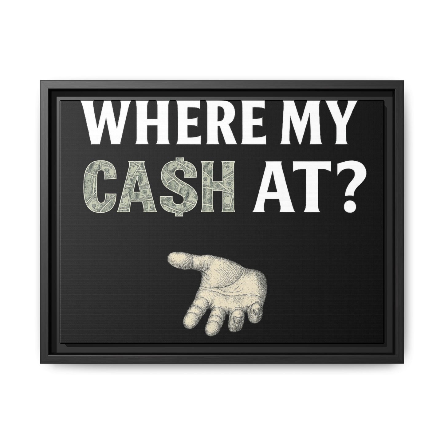 Framed Wall Art - Where My Cash At?, Money Decor, Funny Home Accent, Gift for Friends, Financial Humor