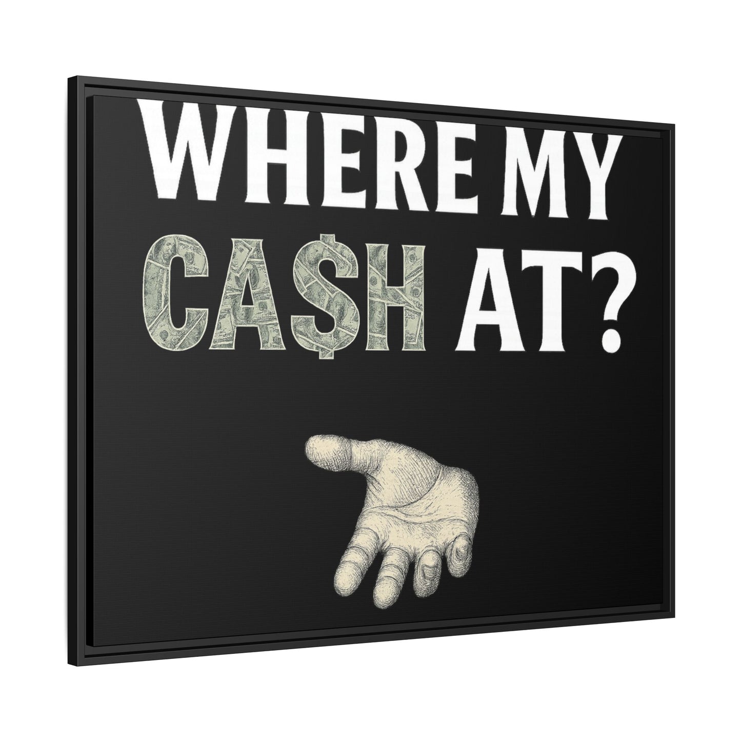Framed Wall Art - Where My Cash At?, Money Decor, Funny Home Accent, Gift for Friends, Financial Humor