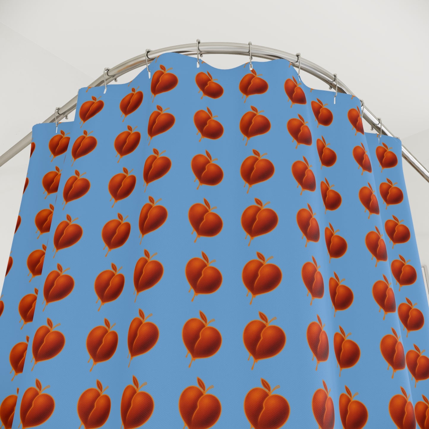 Peach Pattern Shower Curtain | Bathroom Decor | Summer Vibes | Gift for Her | Fun Home Accent | Seasonal Decor | Tropical Style