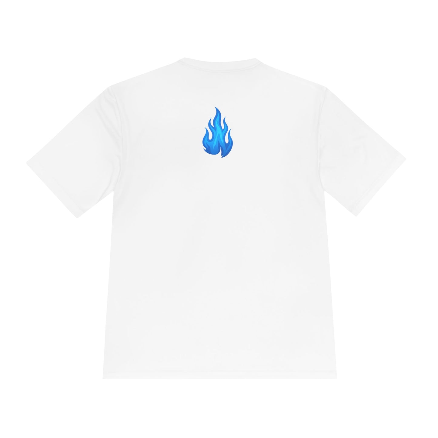 Flame Moisture-Wicking Tee — Blue Logo Performance Shirt