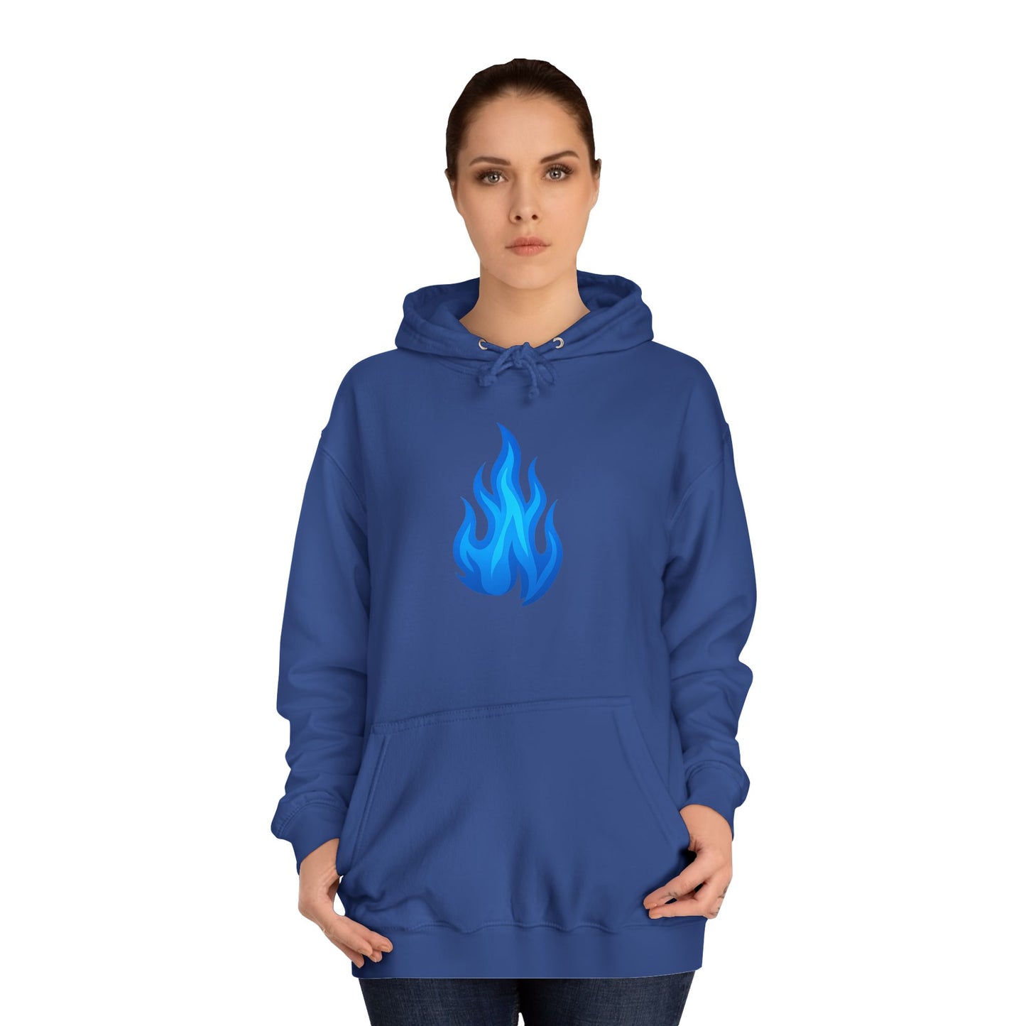 Blue Flame Emoji Hoodie – Bold Color Edition