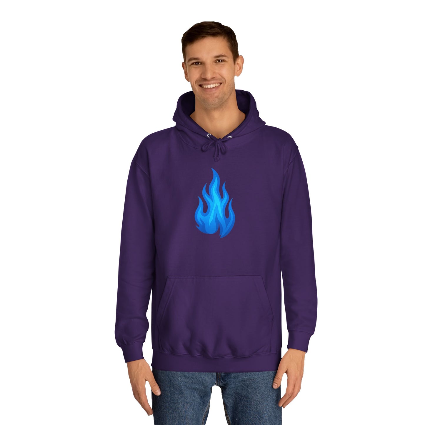 Blue Flame Emoji Hoodie – Bold Color Edition
