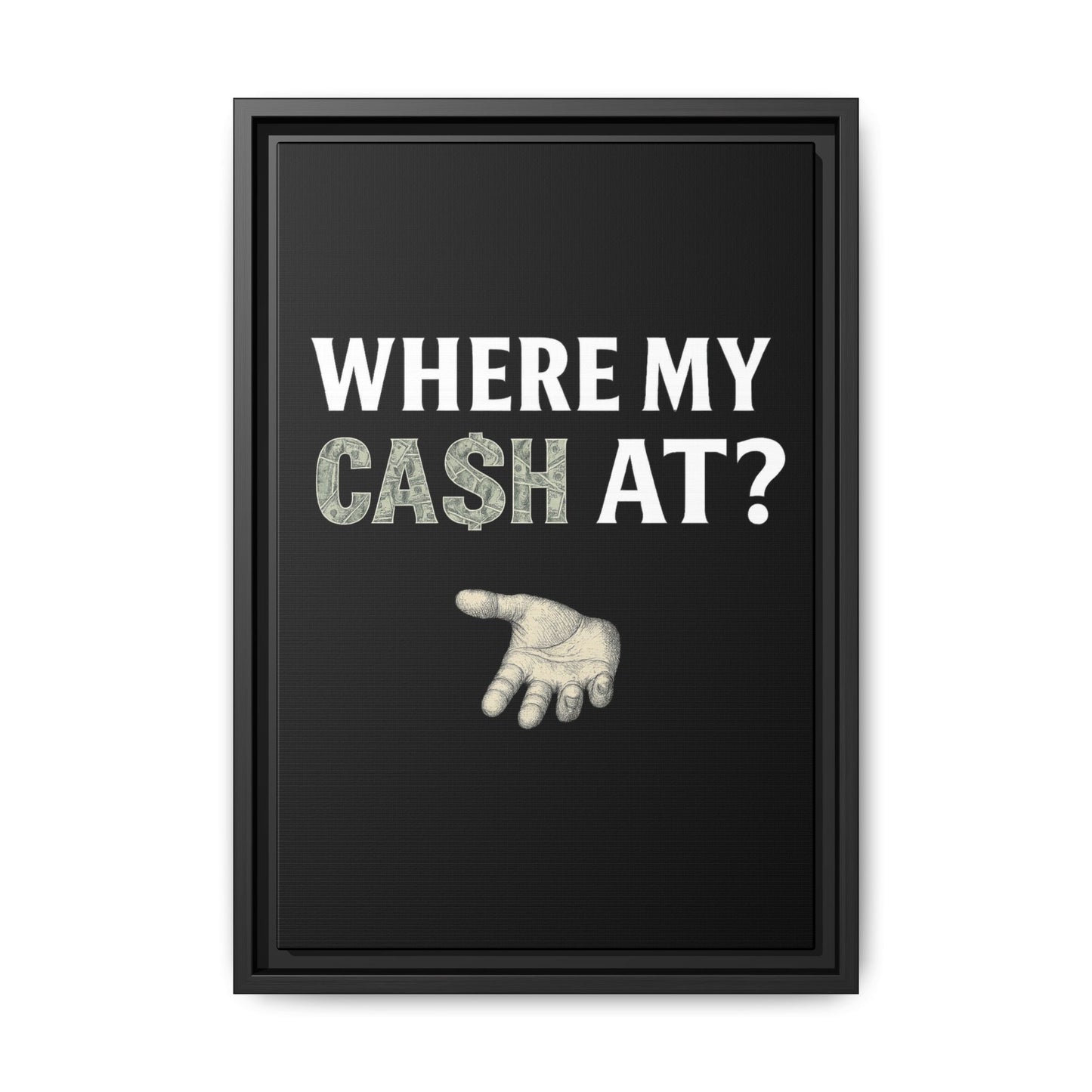 Framed Wall Art - Where My Cash At?, Money Decor, Funny Home Accent, Gift for Friends, Financial Humor