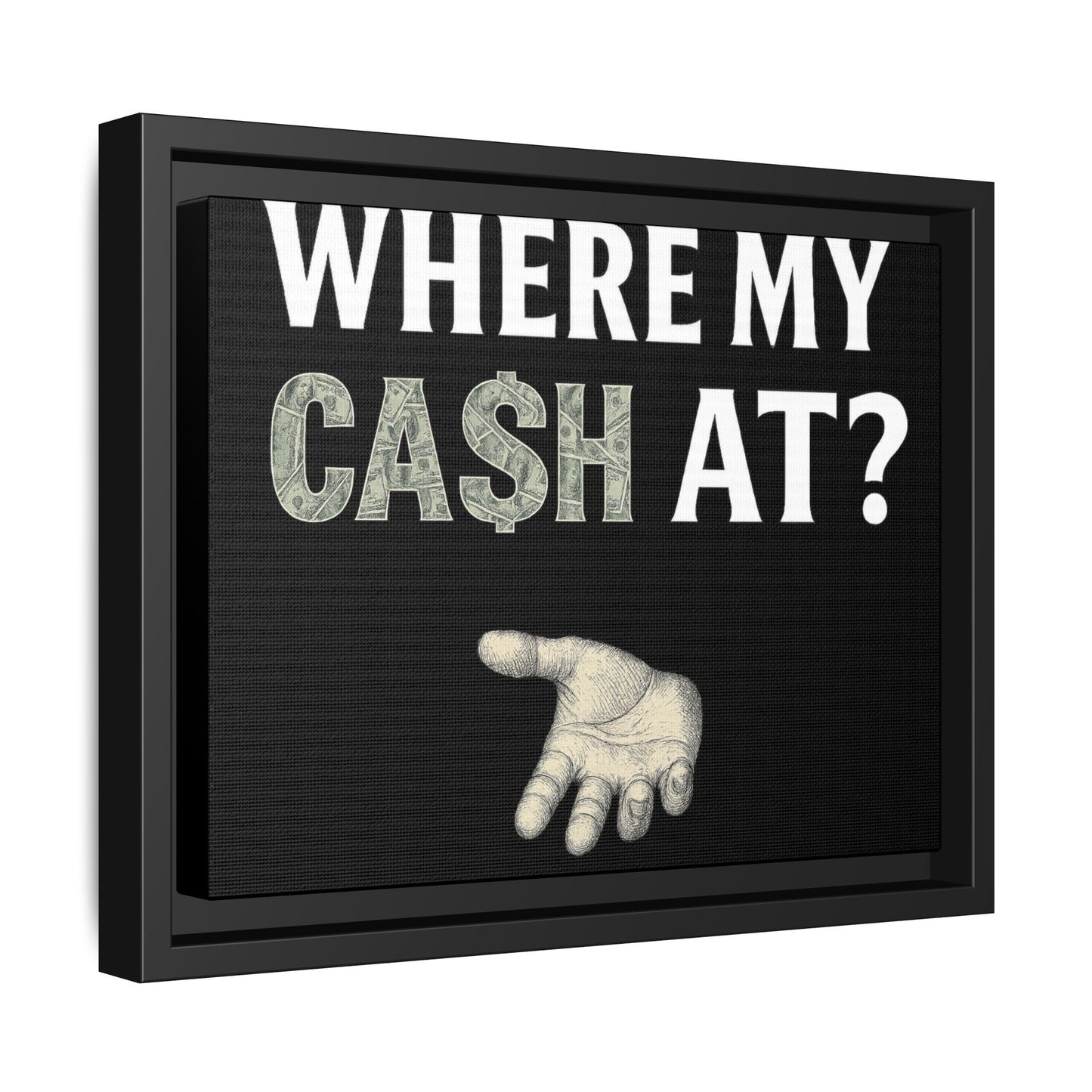 Framed Wall Art - Where My Cash At?, Money Decor, Funny Home Accent, Gift for Friends, Financial Humor