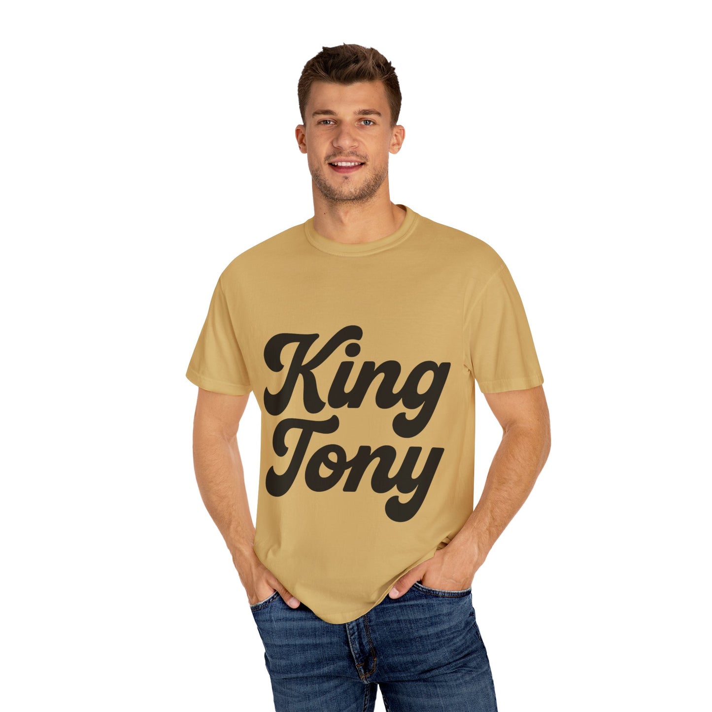 King Tony Script Logo T-Shirt – Unisex Streetwear Tee (White, Black, Mustard, Wine, Navy, Red)
