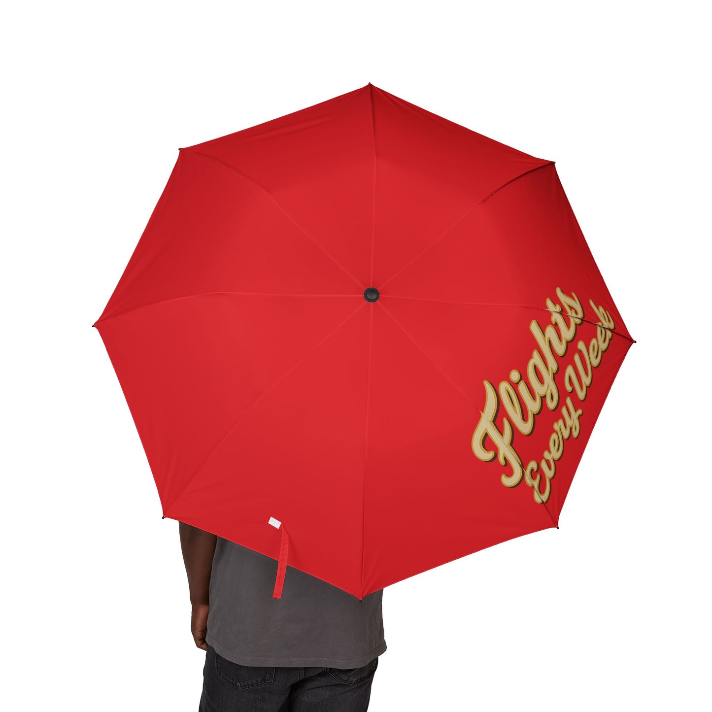 Flights Semi-Automatic Umbrella, Stylish Rain Gear, Gift for Entrepreneurs, Black Folding Umbrella, Urban Lifestyle Accessory